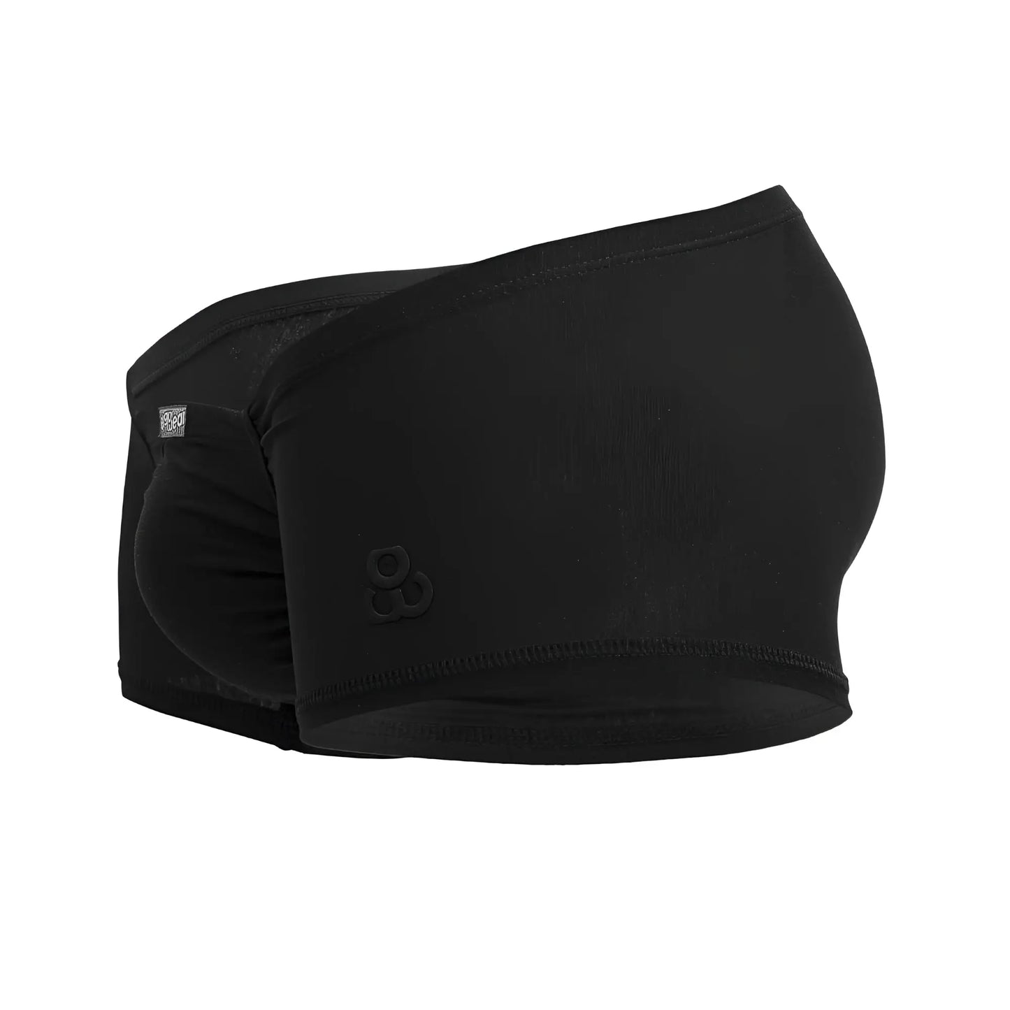 Black seamless ergo wear ew1728 feel gr8 cotton trunks with subtle side logo for athletic use