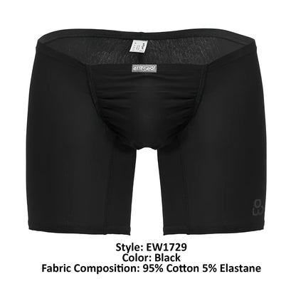 Black men’s ergoWear ew1729 feel gr8 cotton boxer briefs in black with snug fit and reinforced seams made of 95 cotton and 5 elastane