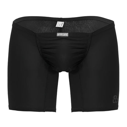 Black men’s snug fit ’circulair’ cotton boxer briefs with subtle gray logo leg by ergowear ew1729 feel gr8