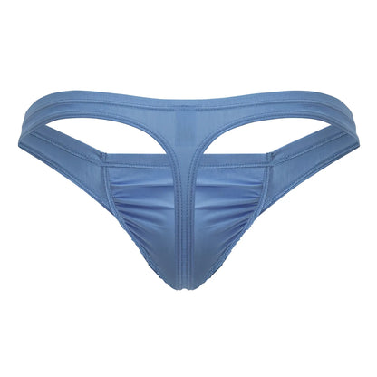 ErgoWear EW1730 feel gr8 light blue cotton thong with smooth satin-like glossy finish and subtle stitching details