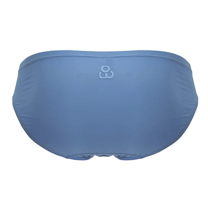 Ergowear ew1731 feel gr8 light blue cotton bikini briefs with subtle textured fabric and embroidered logo at center