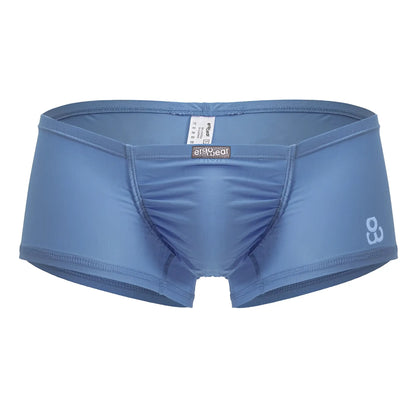 Blue light cotton ergonomic briefs with subtle textured fabric and a small white logo on the side by ErgoWear