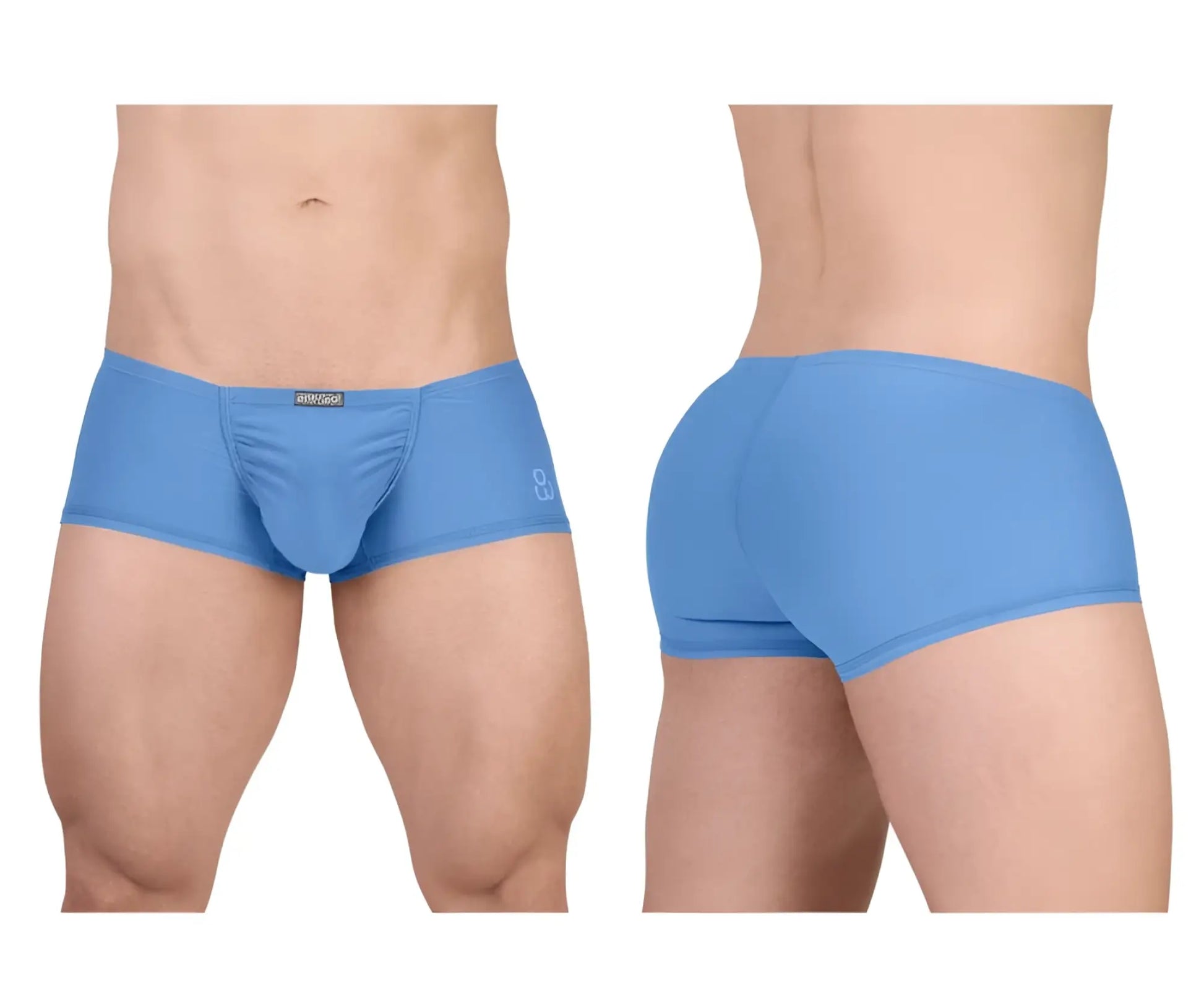 Light blue ergo wear ew1732 feel gr8 cotton trunks with smooth form fitting fabric and subtle waistband logo