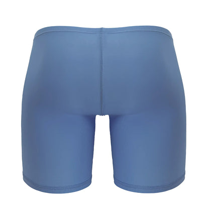 Back view of ergowear ew1733 feel gr8 light blue cotton boxer briefs with smooth stretchy fabric and central seam