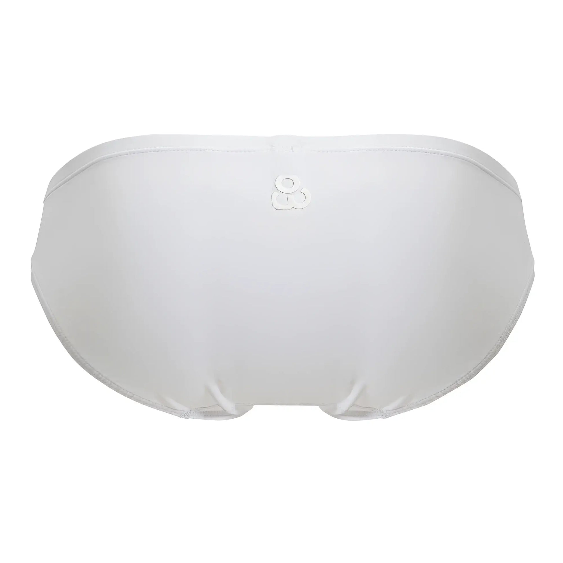 White seamless cotton bikini briefs with subtle logo embroidery at center from ergowear ew1735 feel gr8 collection