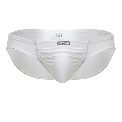 Ergo wear ew1735 feel gr8 white cotton bikini briefs with a sleek satin finish and form fitting design