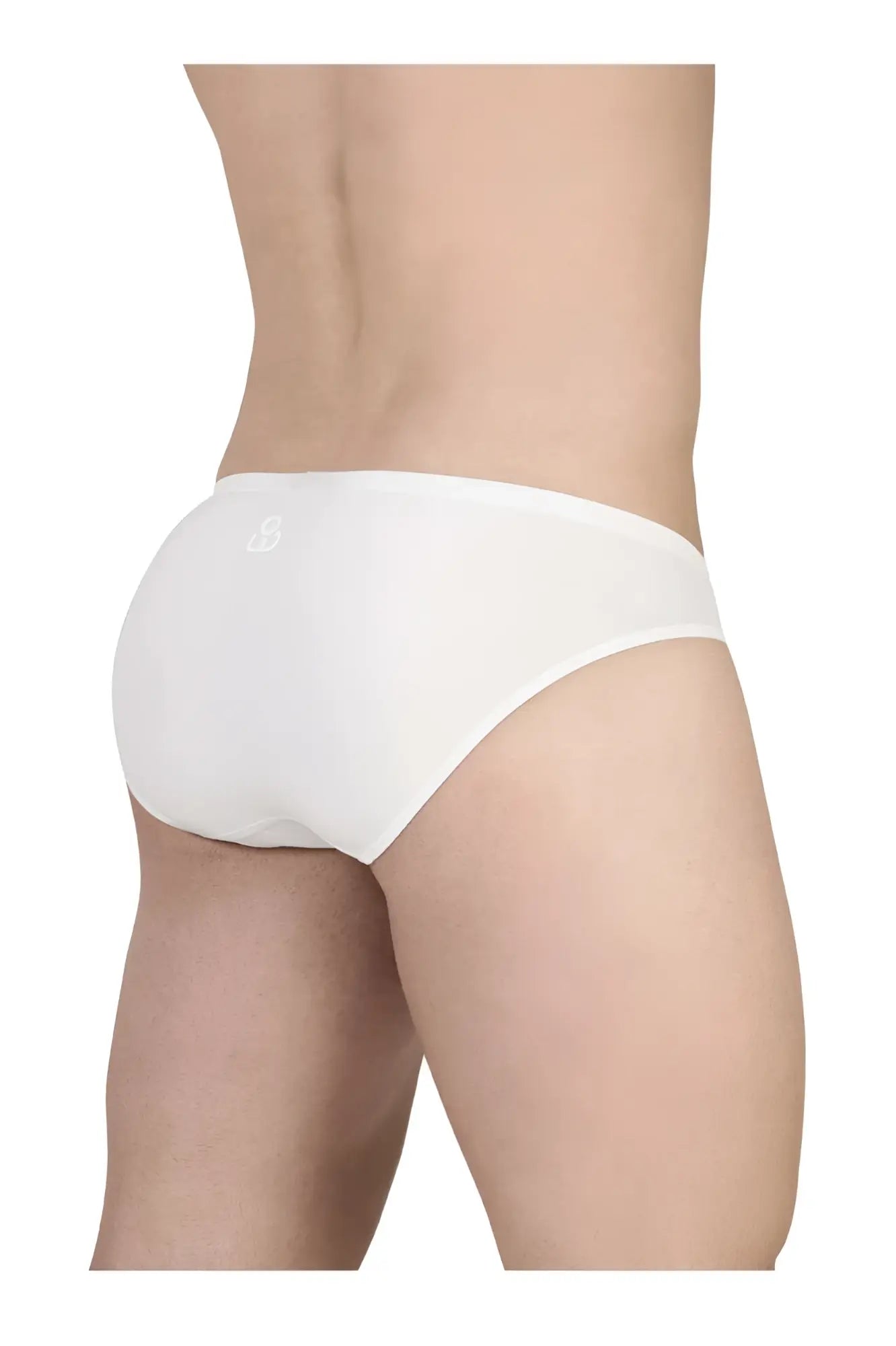 White cotton briefs with subtle logo waistband ergowear ew1735 feel gr8 cotton bikini in white color
