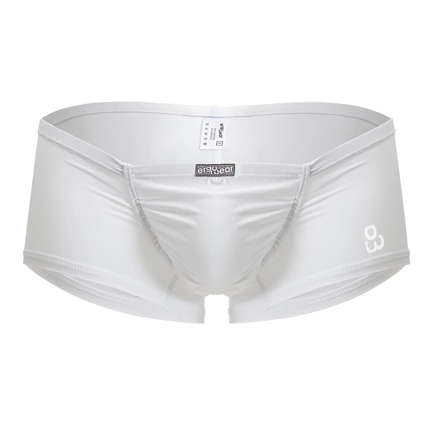 White ergonomic cotton briefs with sleek form fitting design and subtle gray stitching ergoWear EW1736 FEEL GR8