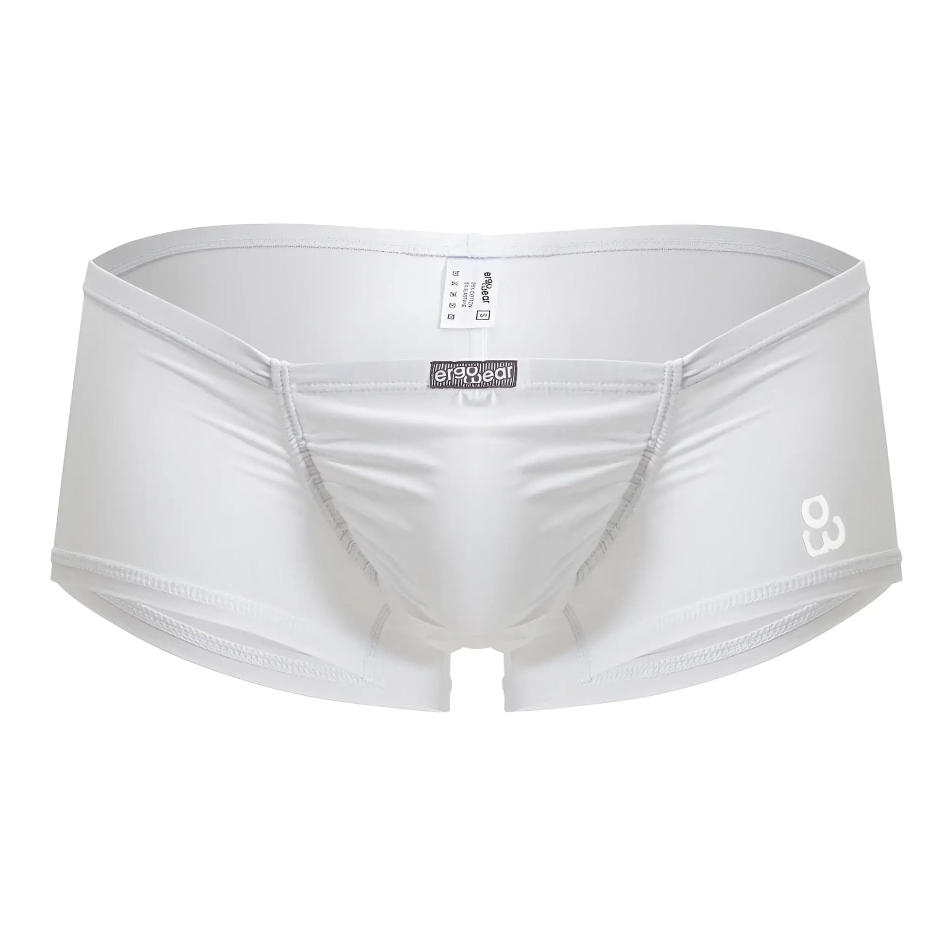 White ergonomic cotton briefs with sleek form fitting design and subtle gray stitching ergoWear EW1736 FEEL GR8