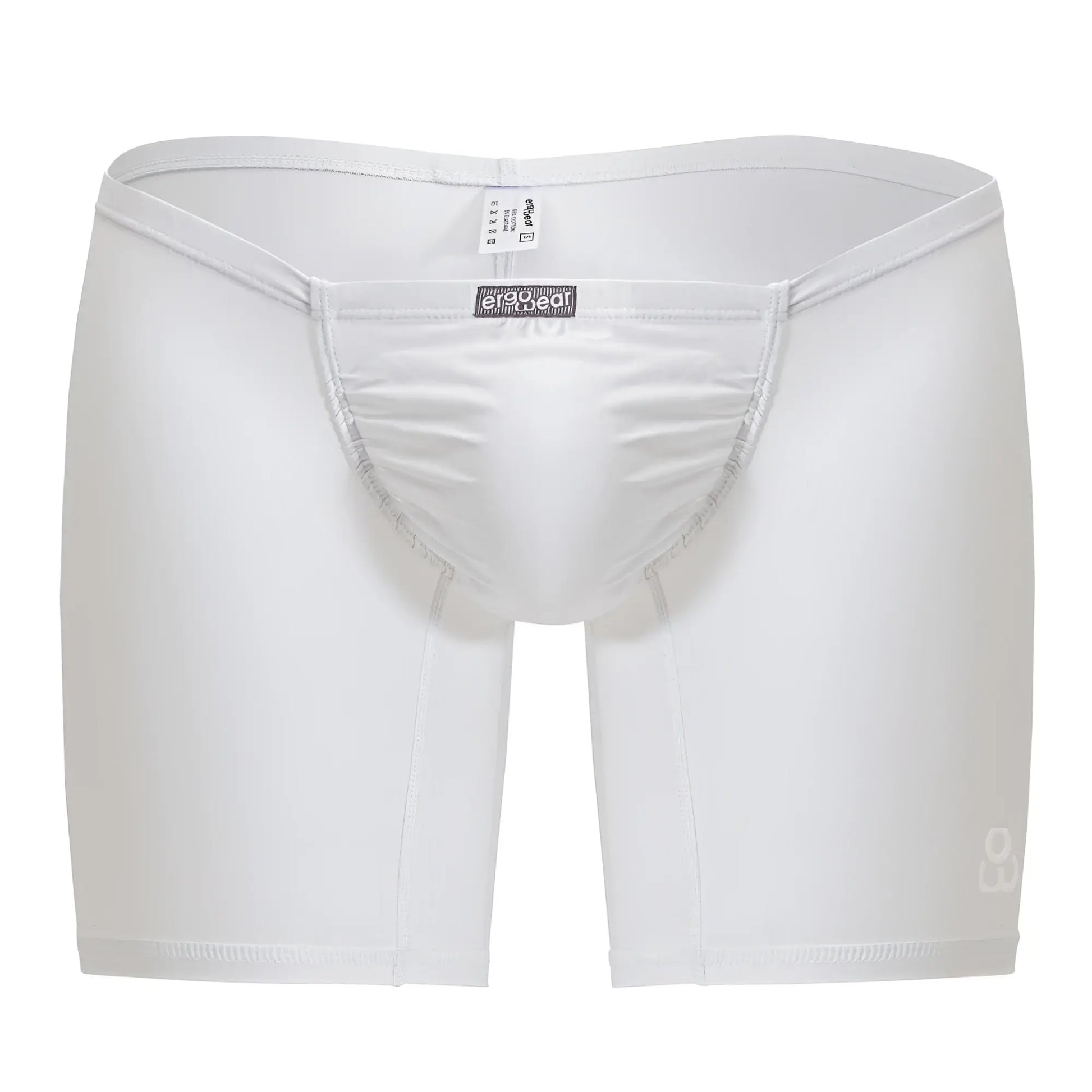 White ergoWear EW1737 FEEL GR8 seamless cotton boxer briefs with ergonomic fit and subtle gray stitching details