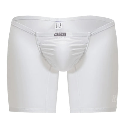 White ergoWear EW1737 FEEL GR8 seamless cotton boxer briefs with ergonomic fit and subtle gray stitching details
