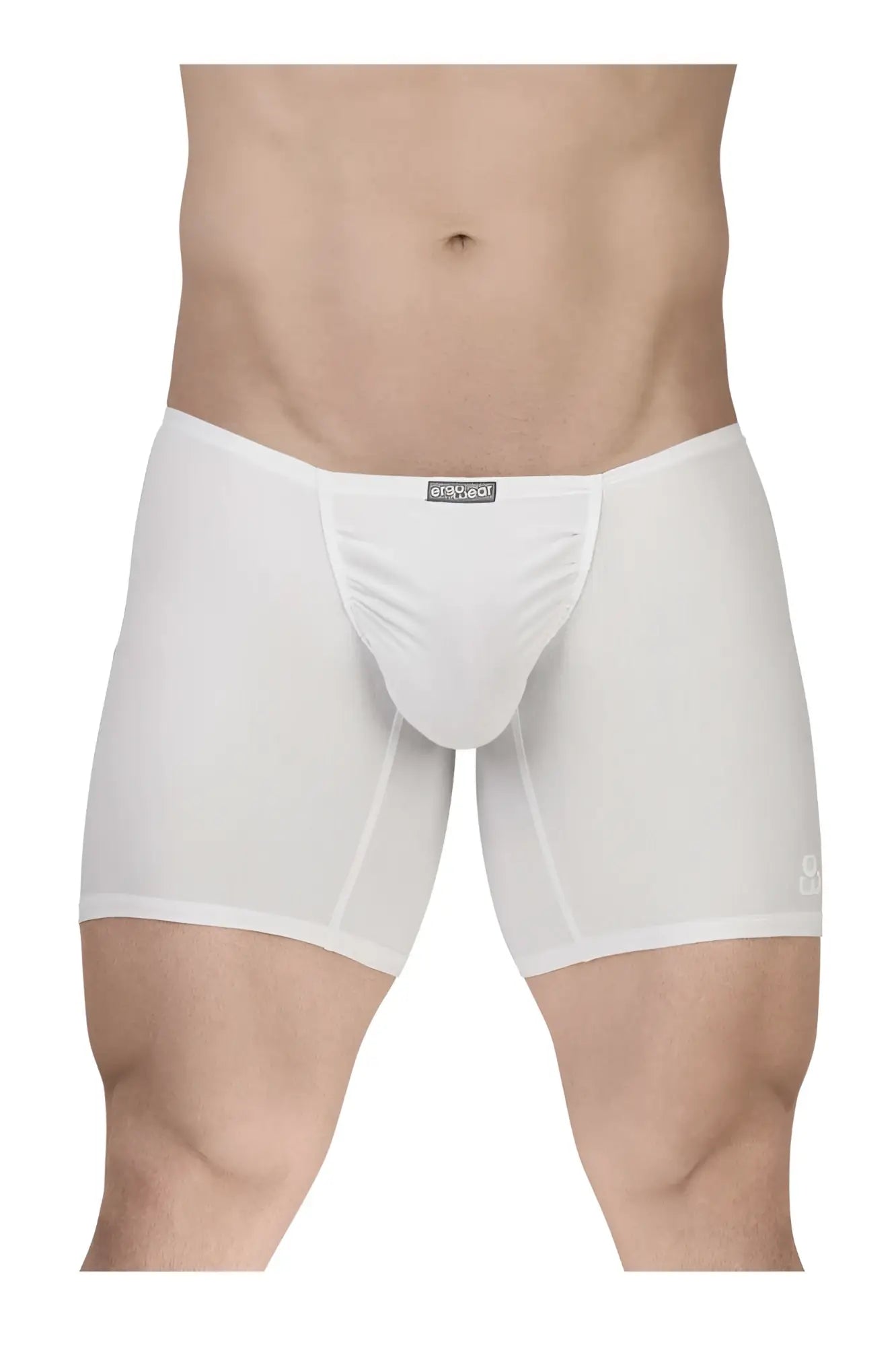 White ergowear ew1737 feel gr8 cotton boxer briefs with contoured pouch and subtle seam detailing
