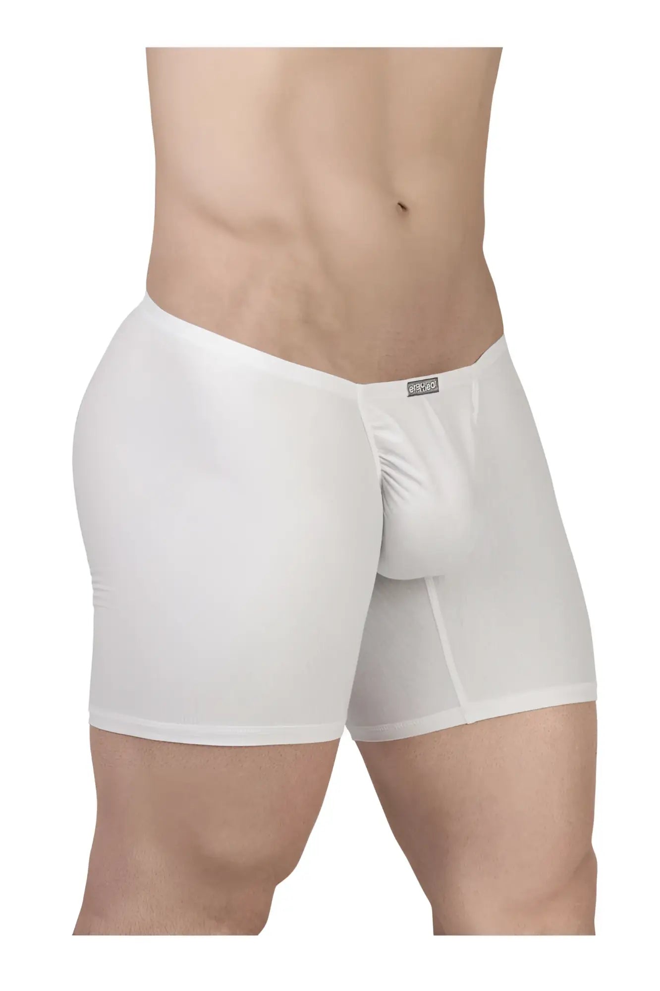 White ErgoWear ew1737 feel gr8 cotton boxer briefs with smooth, form-fitting design and supportive pouch