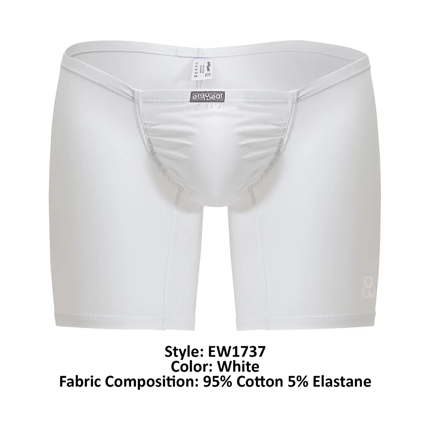 White men’s boxer briefs ergoWear EW1737 FEEL GR8 with a snug fit made of 95% cotton 5% elastane in white