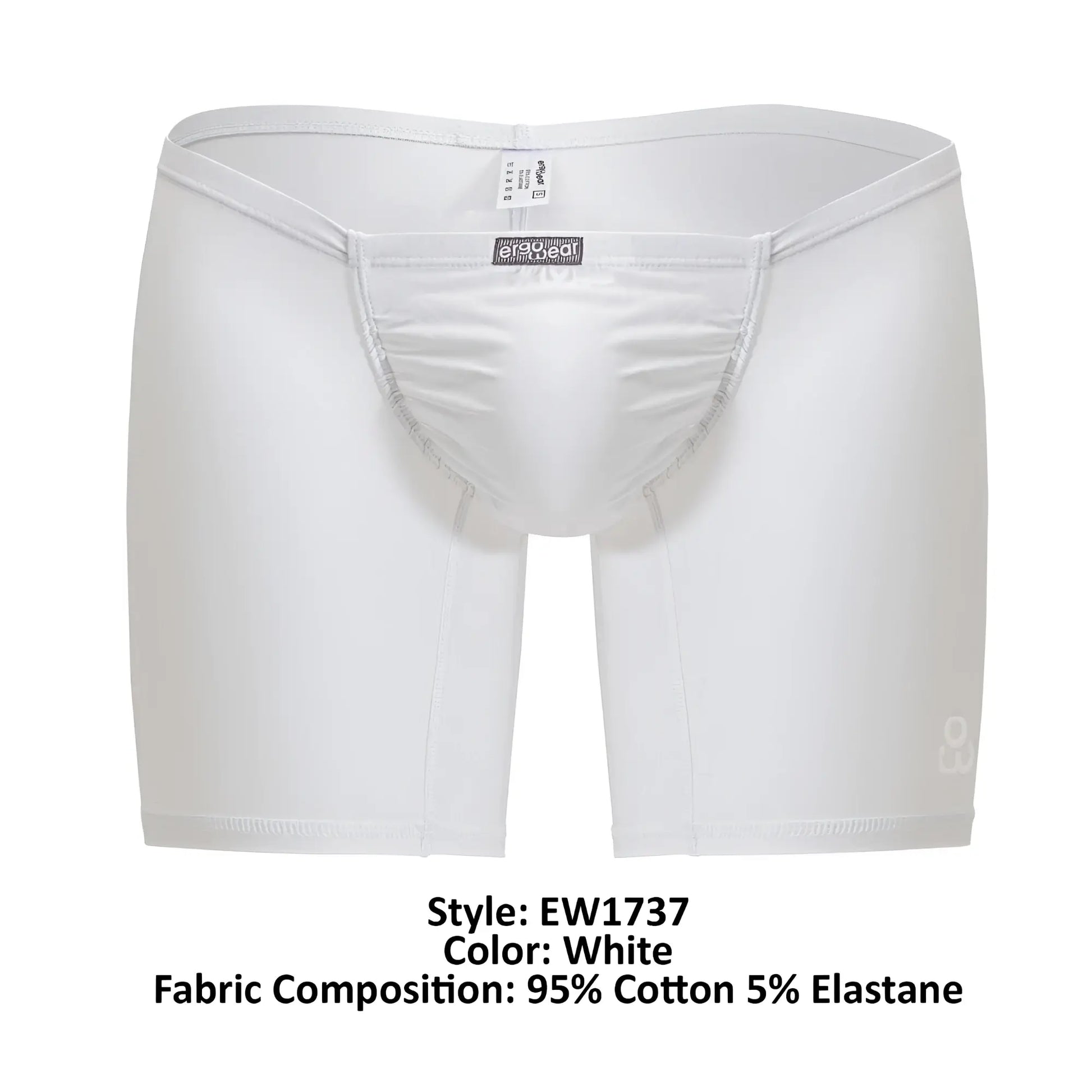 White men’s boxer briefs ergoWear EW1737 FEEL GR8 with a snug fit made of 95% cotton 5% elastane in white