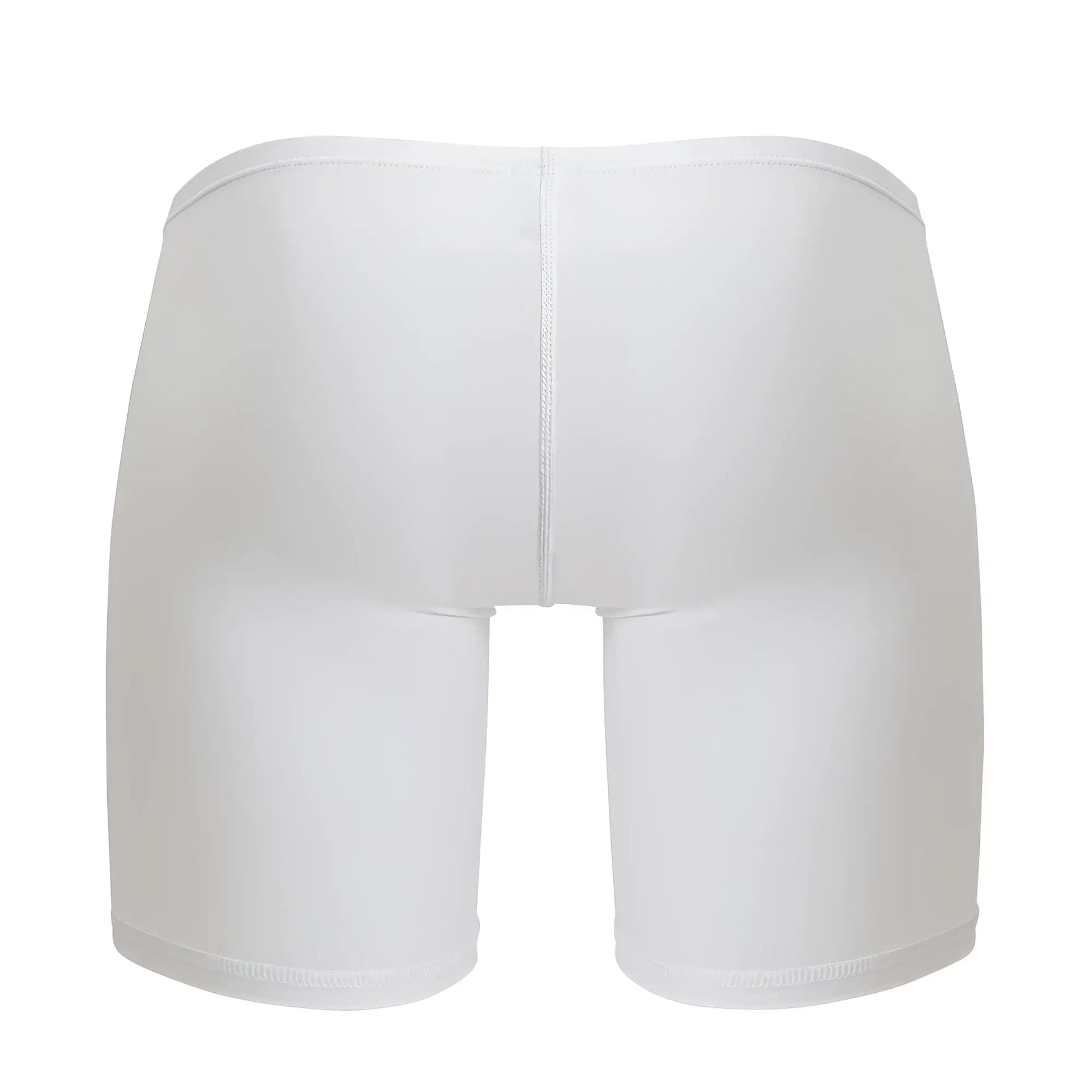 White ergoWear ew1737 feel gr8 cotton boxer briefs back view with seamless smooth fabric and central seam