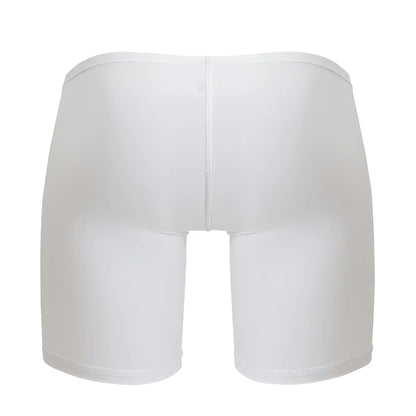 White ergoWear ew1737 feel gr8 cotton boxer briefs back view with seamless smooth fabric and central seam