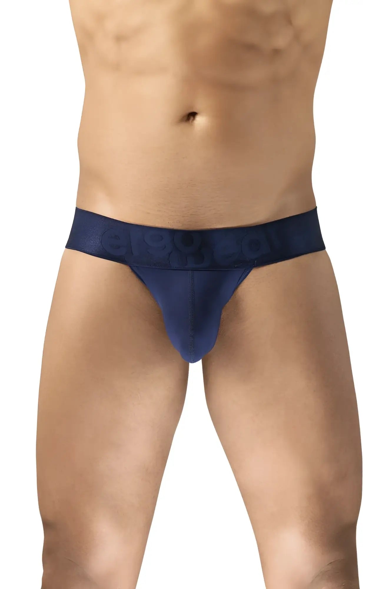 Navy blue ergowear ew1738 max bold g-string briefs with a textured waistband designed for athletic comfort
