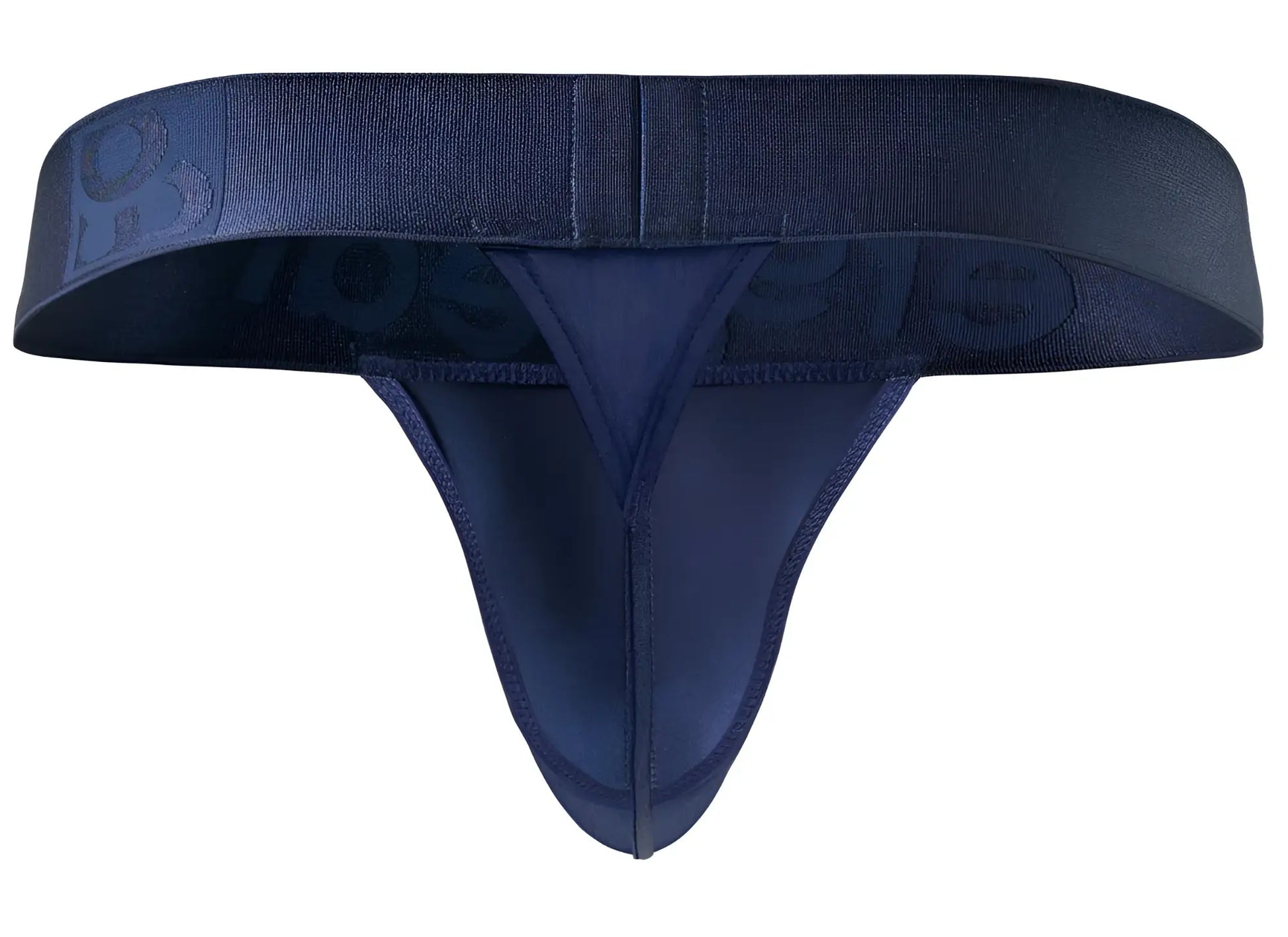 Navy blue ergoWear ew1738 max bold g-string thong made of smooth stretchy fabric with subtle logo on waistband