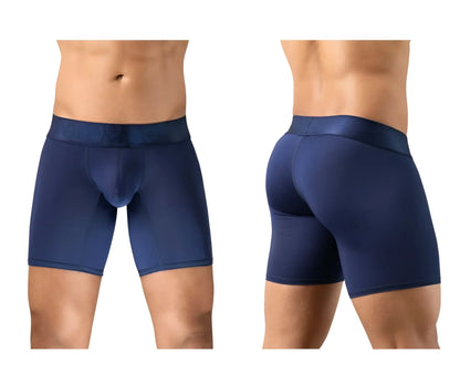 Navy blue ergowear ew1741 max bold men’s boxer briefs with contoured design and elastic waistband