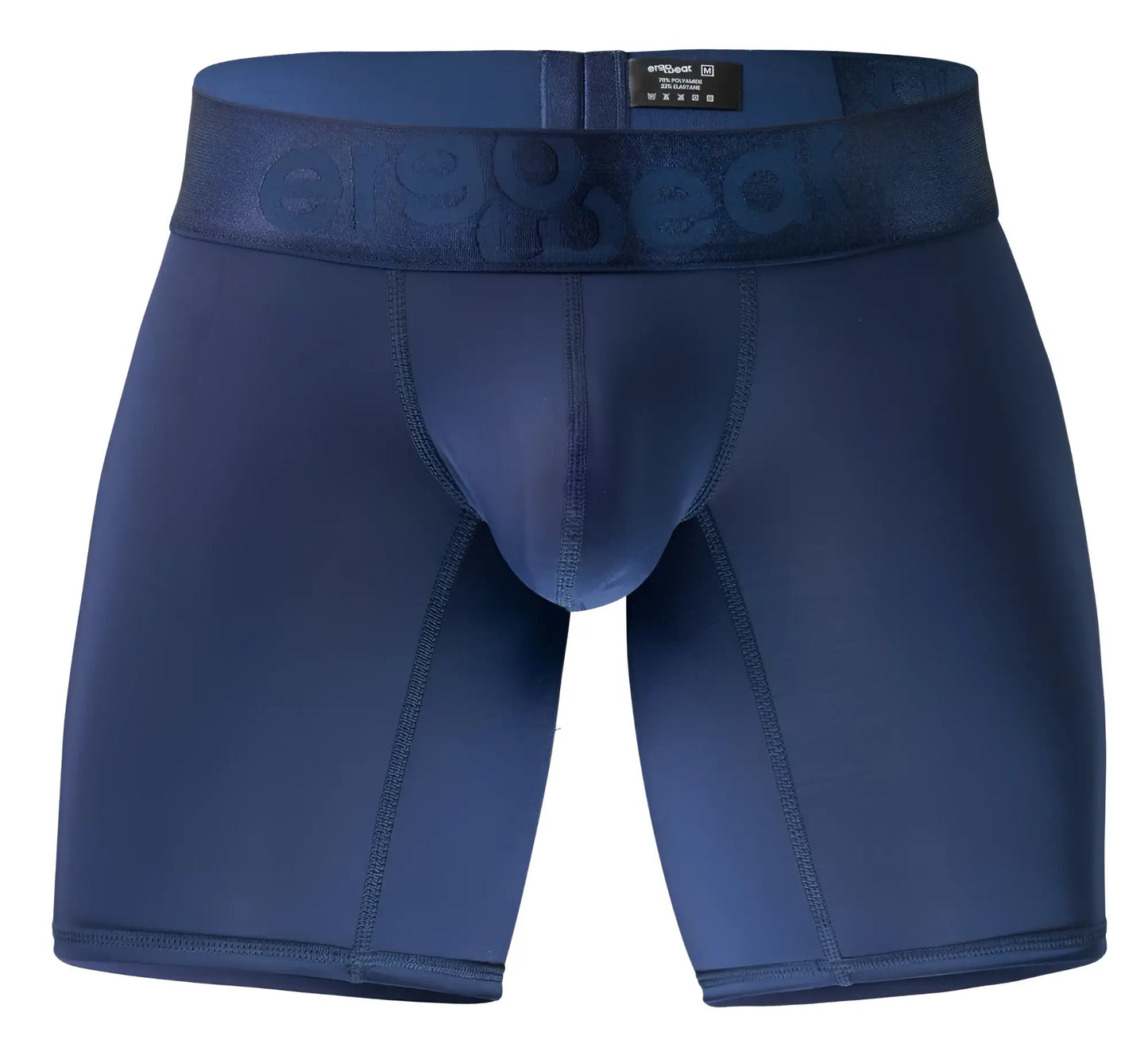 Navy blue erisgear ergoWear EW1741 max bold men’s boxer briefs with textured waistband and embossed brand name