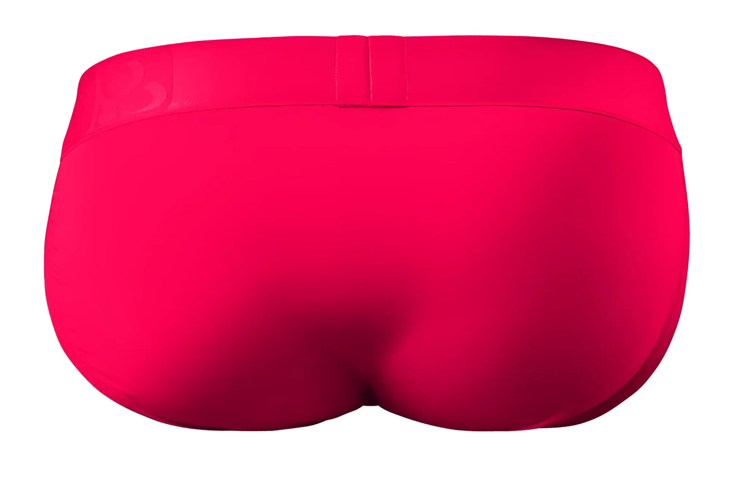 Bright pink ergoWear ew1743 max bold bikini briefs with smooth elastic waistband and subtle back logo shown from back side
