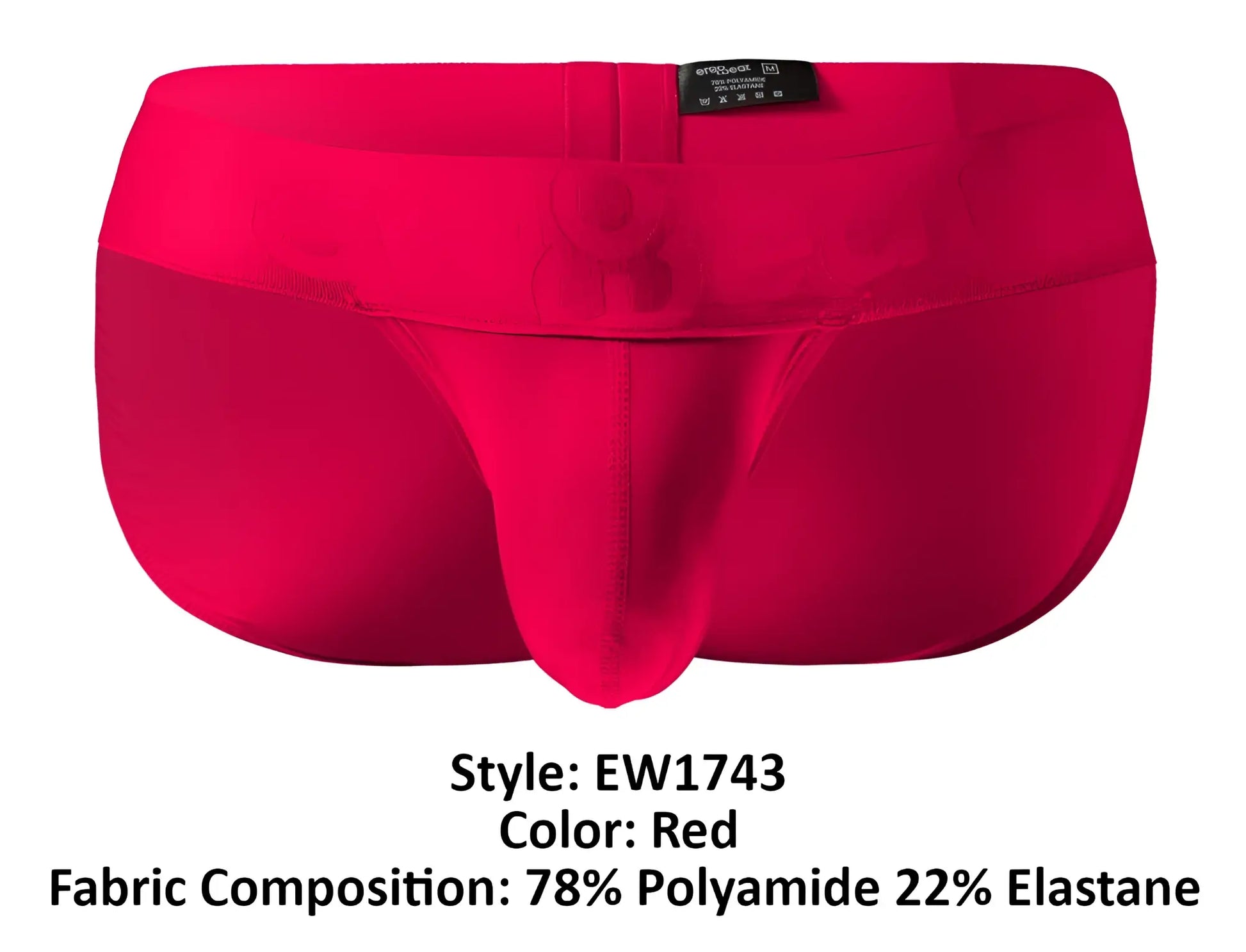 ErgoWear ew1743 max bold red men’s briefs made of 78% polyamide 22% elastane with smooth form-fitting design and central seam