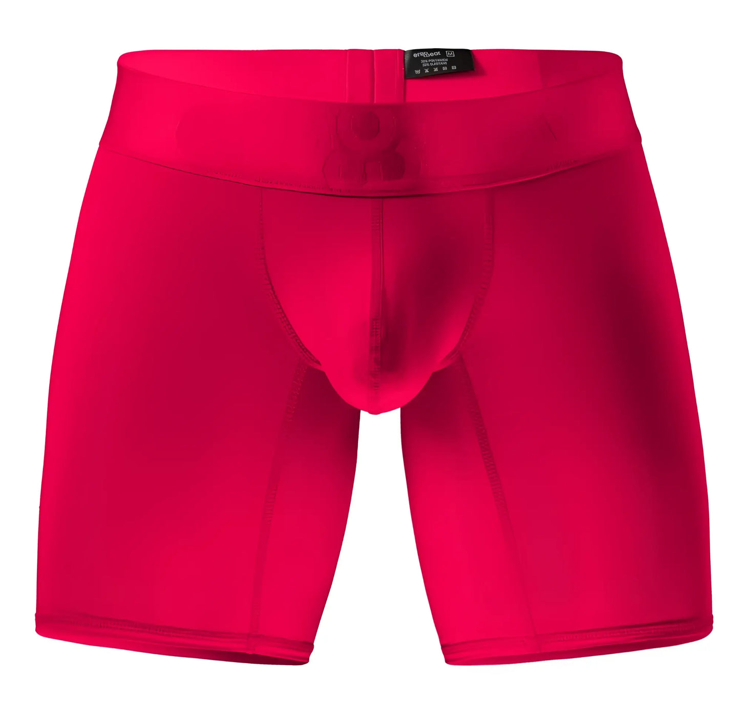 Bright red ErgoWear EW1745 MAX BOLD boxer briefs with smooth form-fitting fabric and contoured pouch design