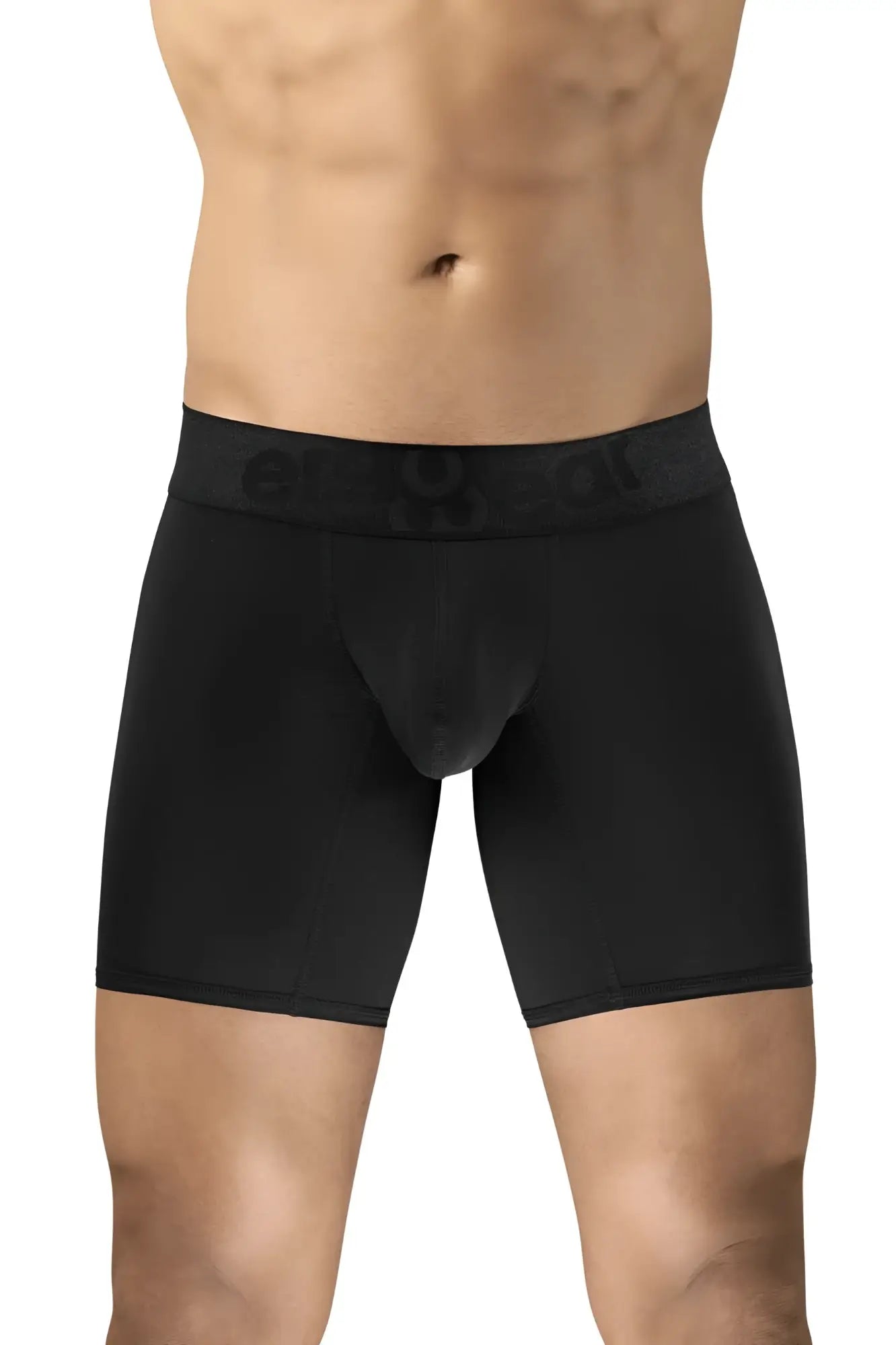 Black erogwear ew1749 max bold boxer briefs with contoured pouch and erotic branded elastic waistband