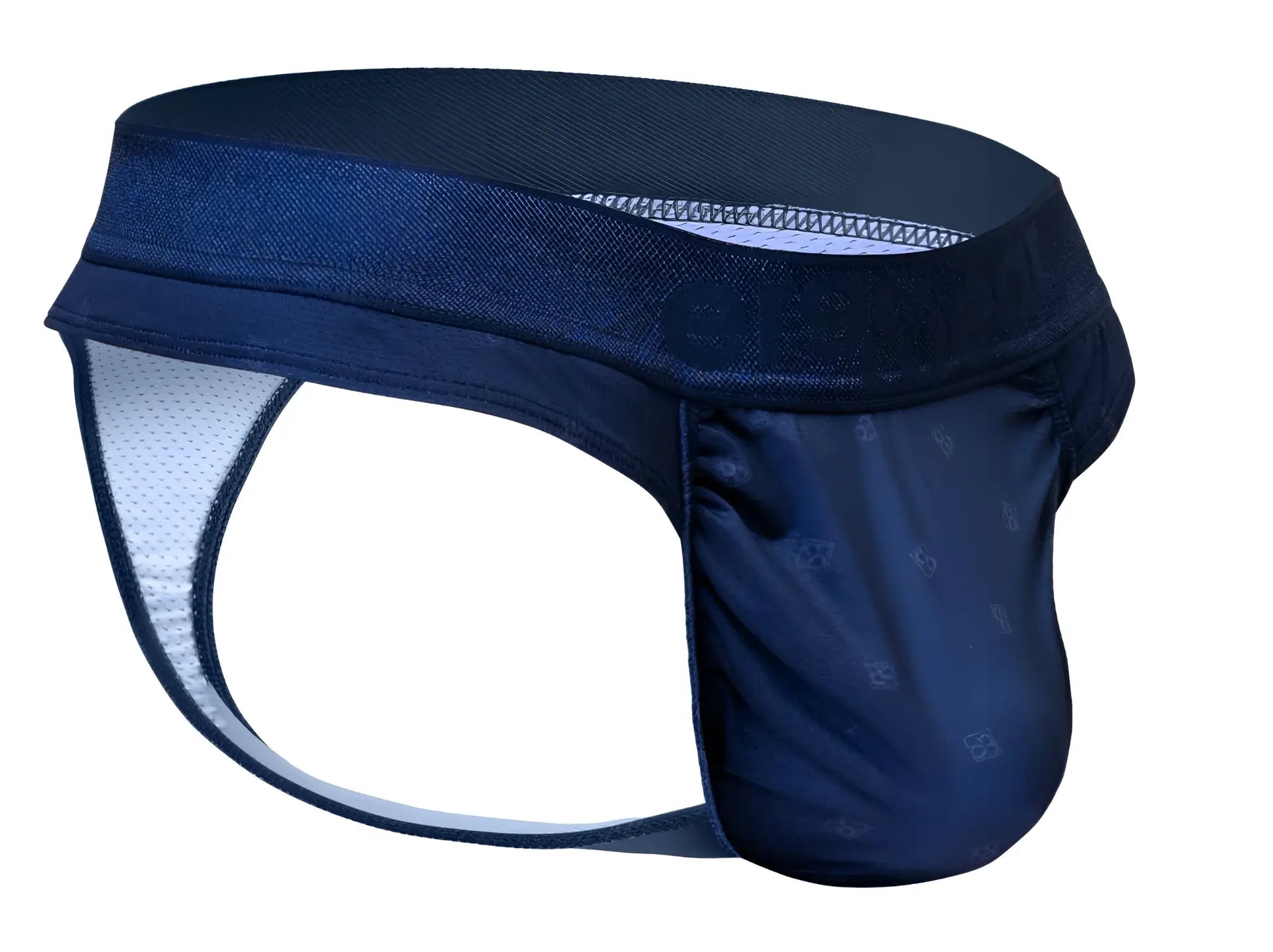 Navy blue ergo wear ew1750 feel se athletic thong with mesh lining and subtle patterned fabric for comfort