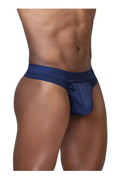 Navy blue ergowear ew1750 feel se thongs with smooth form-fitting fabric and subtle elastic waistband front view