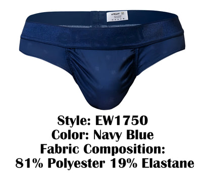Navy blue ergowear ew1750 feel se men’s briefs with subtle pattern elastic waistband made from polyester and elastane