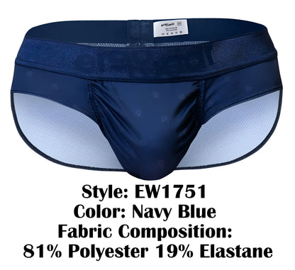 ErgoWear EW1751 FEEL SE navy blue men’s briefs with subtle pattern made from 81 polyester 19 elastane