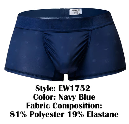 Navy blue ErgoWear EW1752 FEEL SE trunks with subtle pattern and elastic waistband for comfortable support