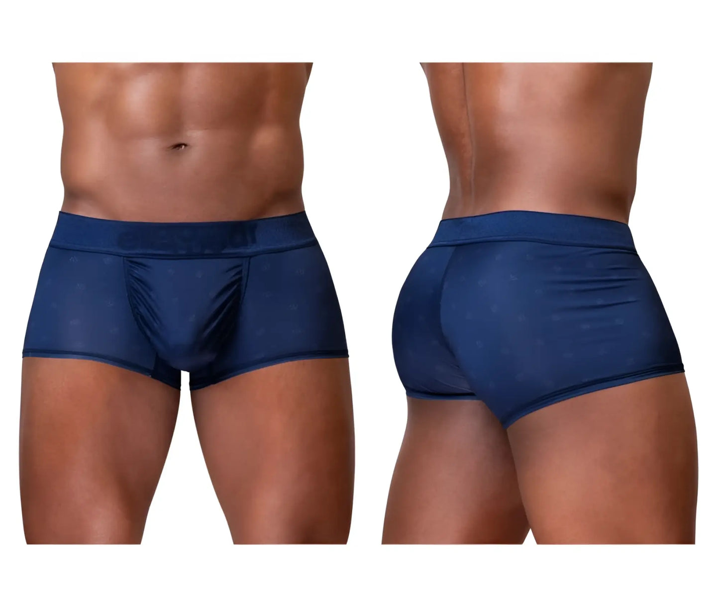 Navy blue patterned men’s briefs from ErgoWear EW1752 FEEL SE trunks featuring soft breathable fabric