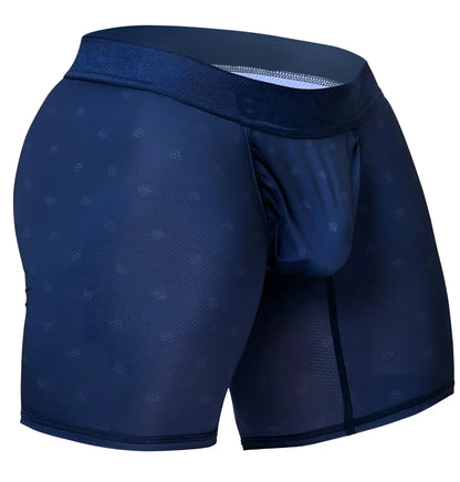 Dark blue ergo wear ew1753 feel se boxer briefs with subtle geometric pattern for comfortable everyday wear