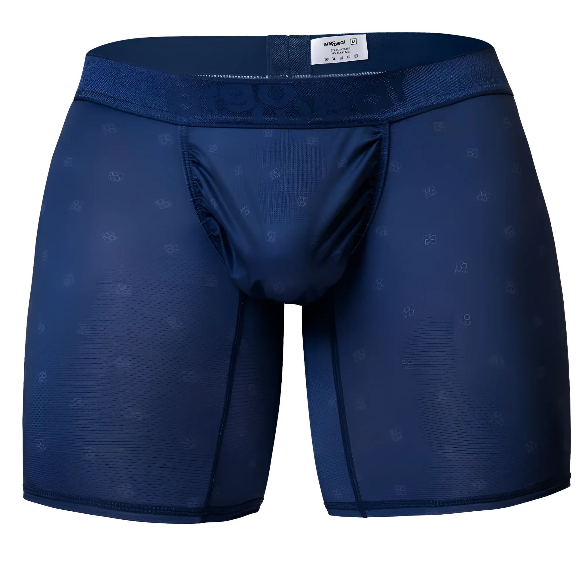 Navy blue ergewear ew1753 feel se men’s boxer briefs with subtle pattern and reinforced seams for comfortable wear