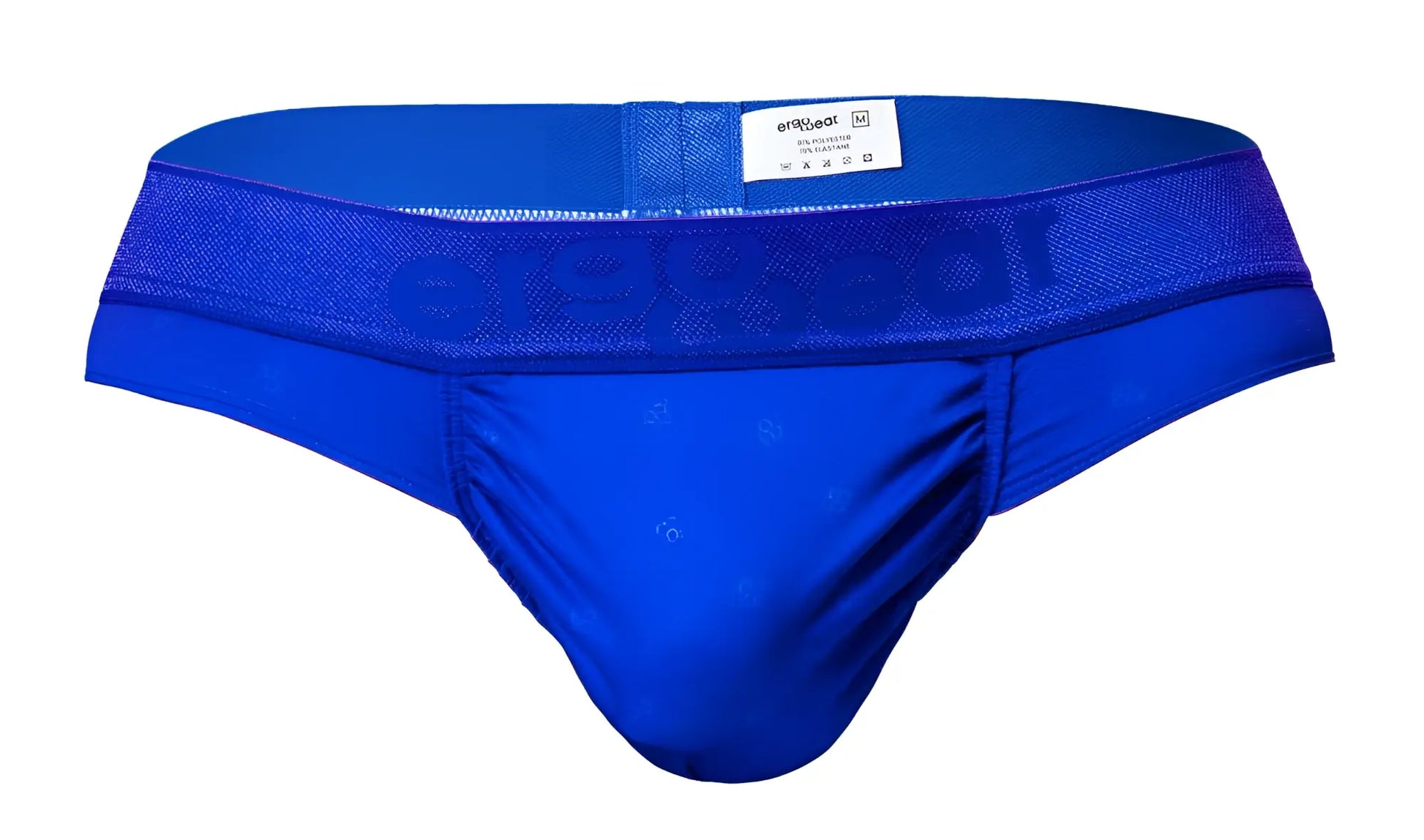 Bright royal blue ergowear ew1754 feel se men’s briefs with mesh waistband and subtle logo pattern front view