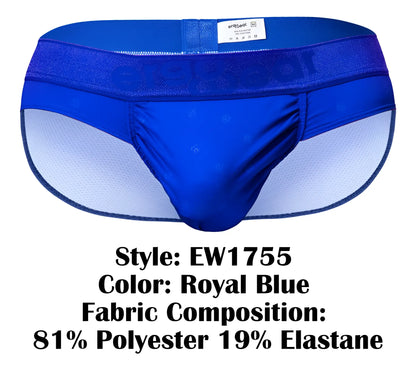 Ergowear ew1755 feel se royal blue athletic briefs with mesh panel elastic waistband made of polyester and elastane