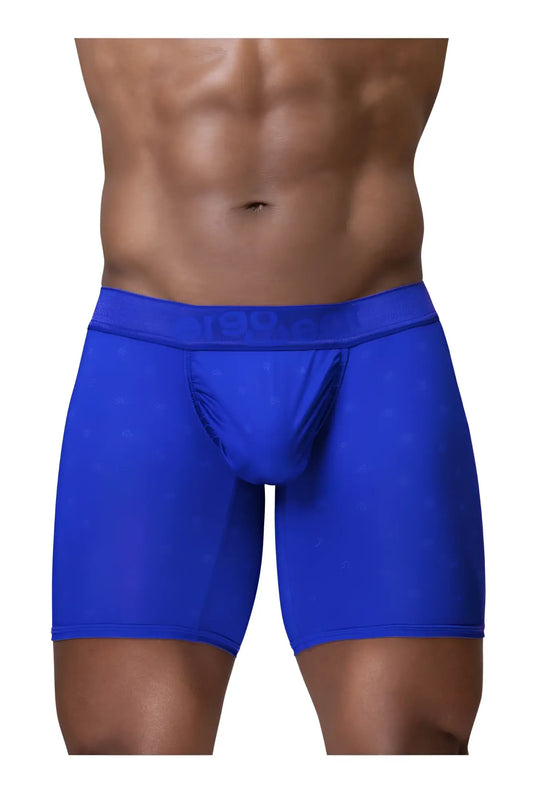 ErgoWear ew1757 feel se royal blue men’s boxer briefs with subtle dot pattern and elastic waistband