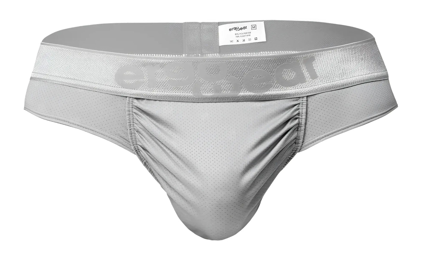 Silver mesh ErgoWear EW1758 FEEL SE athletic briefs with branded waistband designed for comfort and support