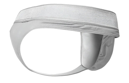 White athletic supporter ergo wear ew1758 feel se thongs in silver with padded contoured design and reinforced straps