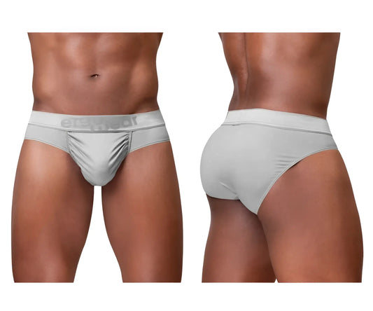 Light gray ergoWear ew1759 feel se briefs with subtle texture and erect waistband for comfortable support