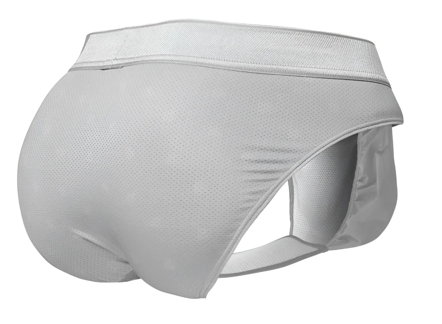Light gray mesh ergo wear ew1759 feel se briefs with supportive contoured design and elastic waistband in silver