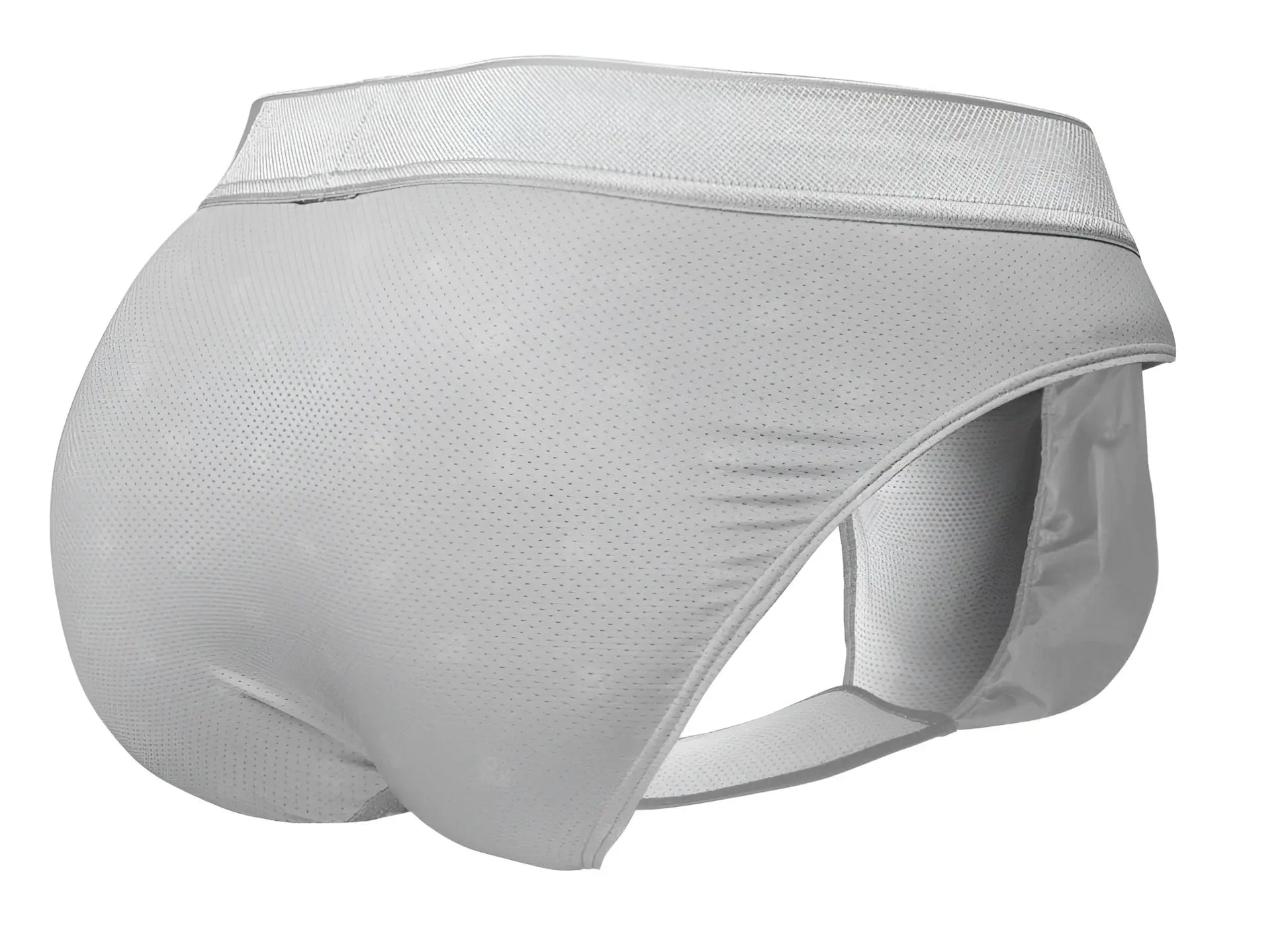 Light gray mesh ergo wear ew1759 feel se briefs with supportive contoured design and elastic waistband in silver