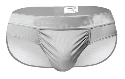 ErgoWear ew1759 feel SE silver mesh athletic briefs with embossed logo on waistband for comfortable support