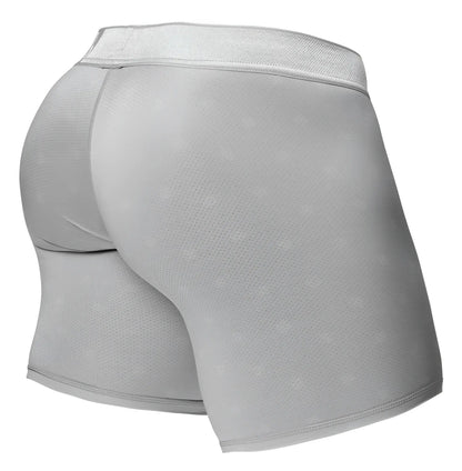 Ergowear ew1761 feel se light gray men’s boxer briefs with subtle textured pattern and elastic waistband