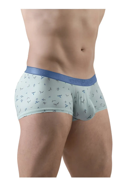 ErgoWear ew1778 slk se light blue men’s briefs with dark blue whale pattern and solid blue elastic waistband