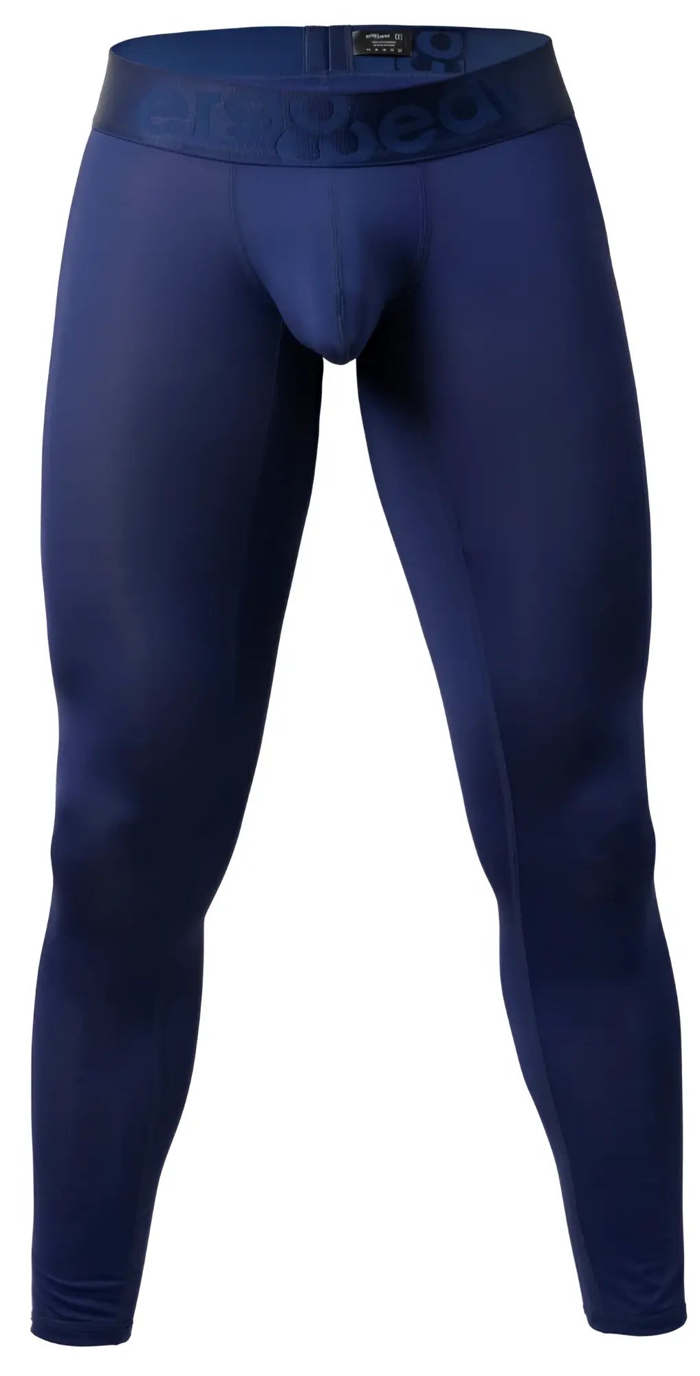 Navy blue ergoWear ew1782 max bold men’s compression tights with seamless design and branded waistband