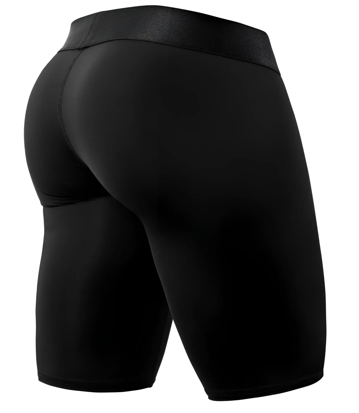 Black high-waisted ErgoWear ew1783 max bold athletic compression shorts with textured waistband for active wear